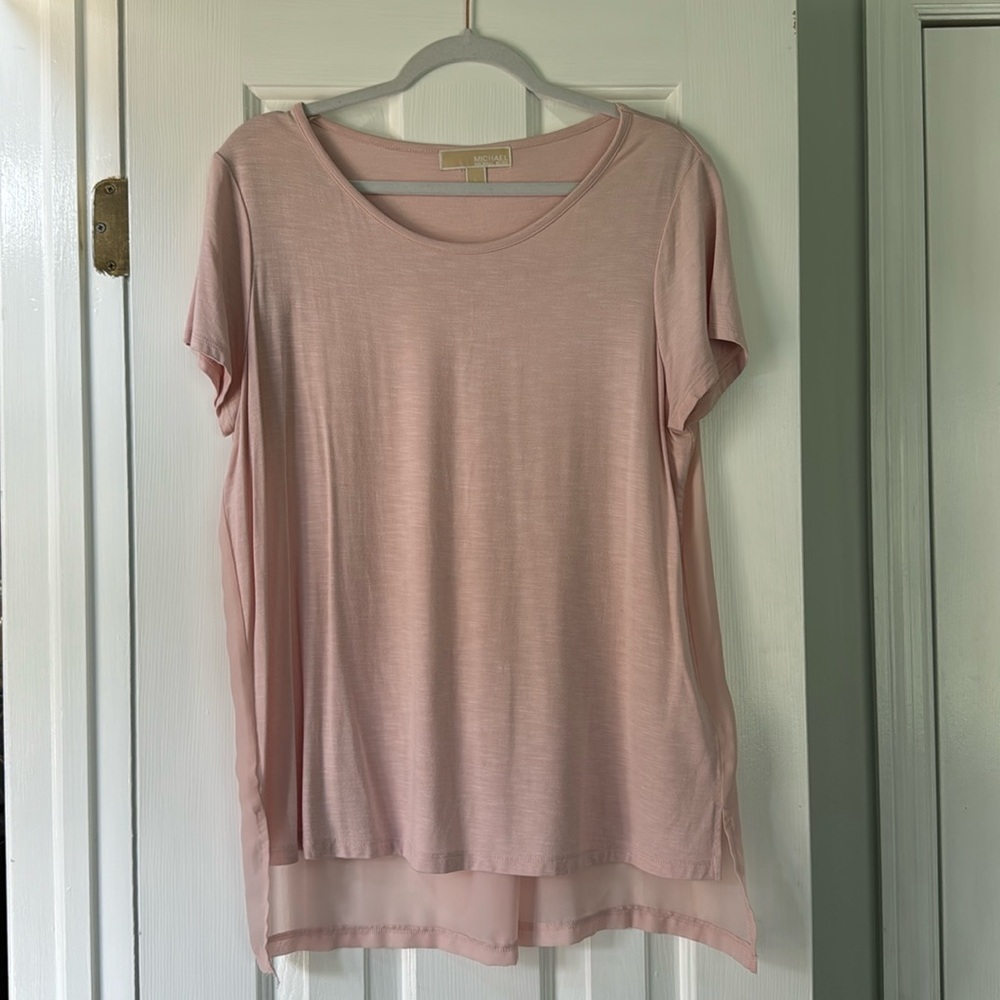 Pink Michael Kors high low t shirt